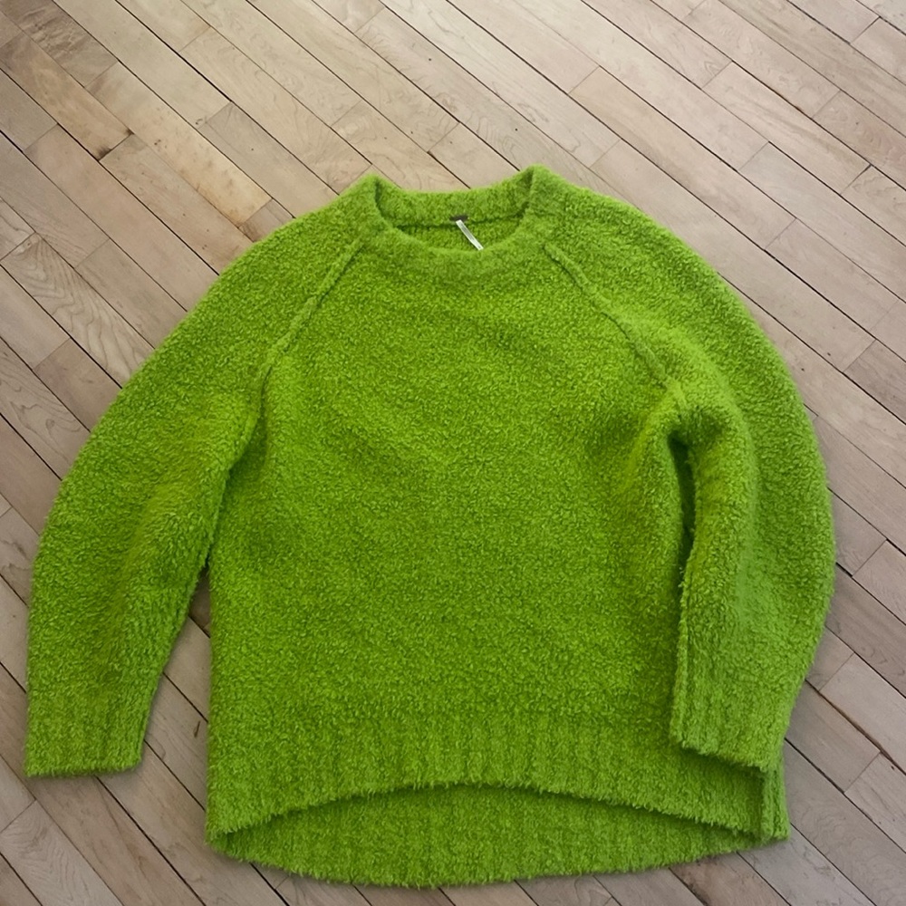 Free People Fuzzy Green Sweater